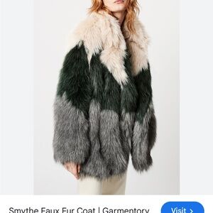 Smythe Cream, Green, and Gray Teddy Jacket